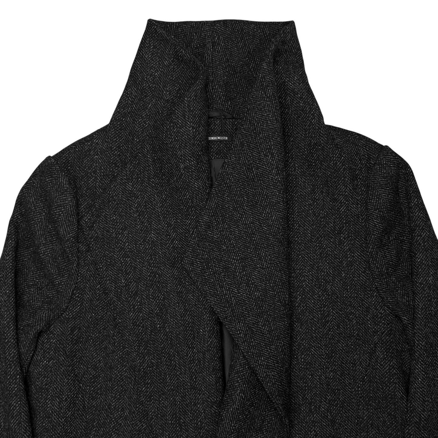 Ann Demeulemeester Asymmetric Drape Collar Wool Overcoat - AW14