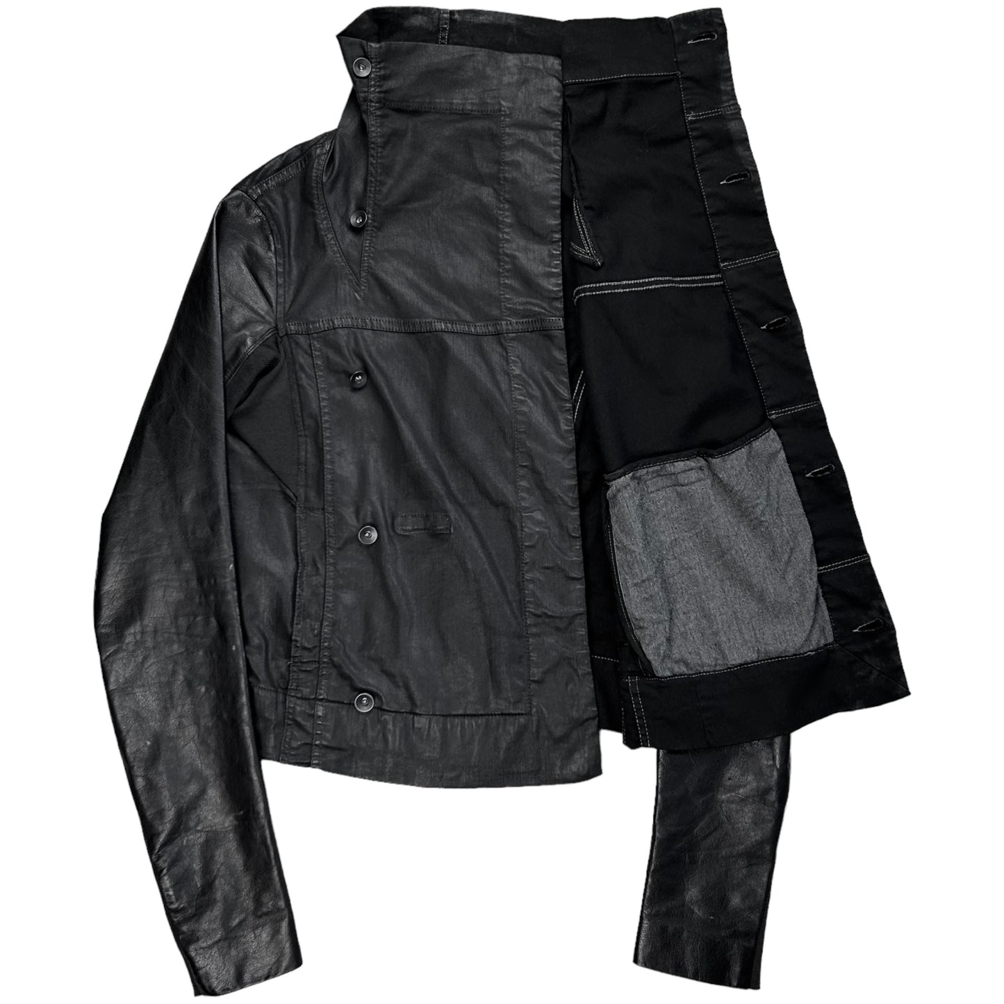 Rick Owens DRKSHDW Waxed Leather Sleeve Jacket