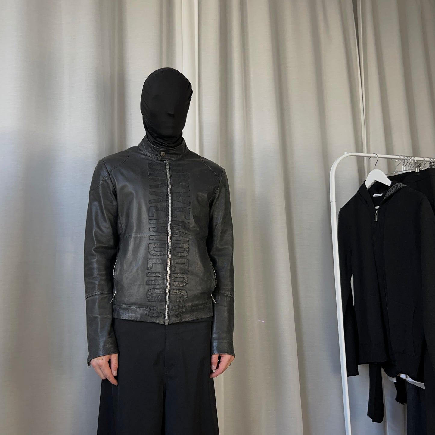 Dirk Bikkembergs Logo Patched Racer Leather Jacket