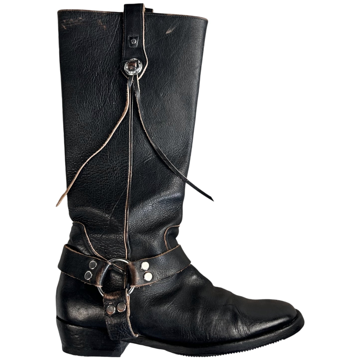 Balenciaga Distressed Harness String Western Boots