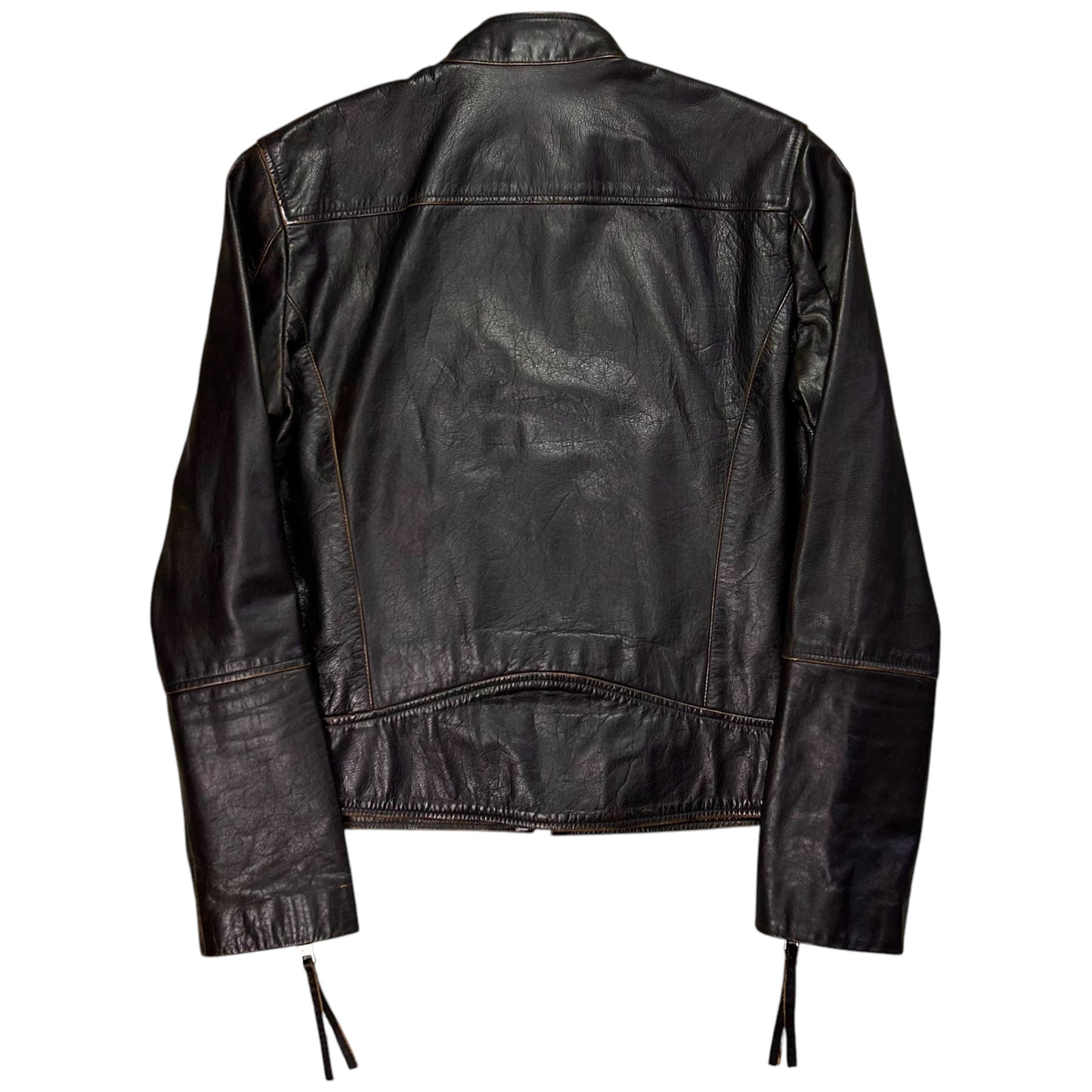 Dirk Bikkembergs Zip Racer Calf Leather Jacket