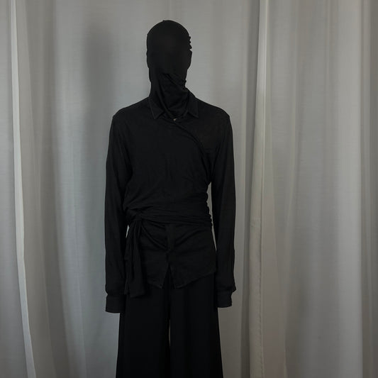 Kris Van Assche Asymmetric Wrap Layer Scarf Shirt