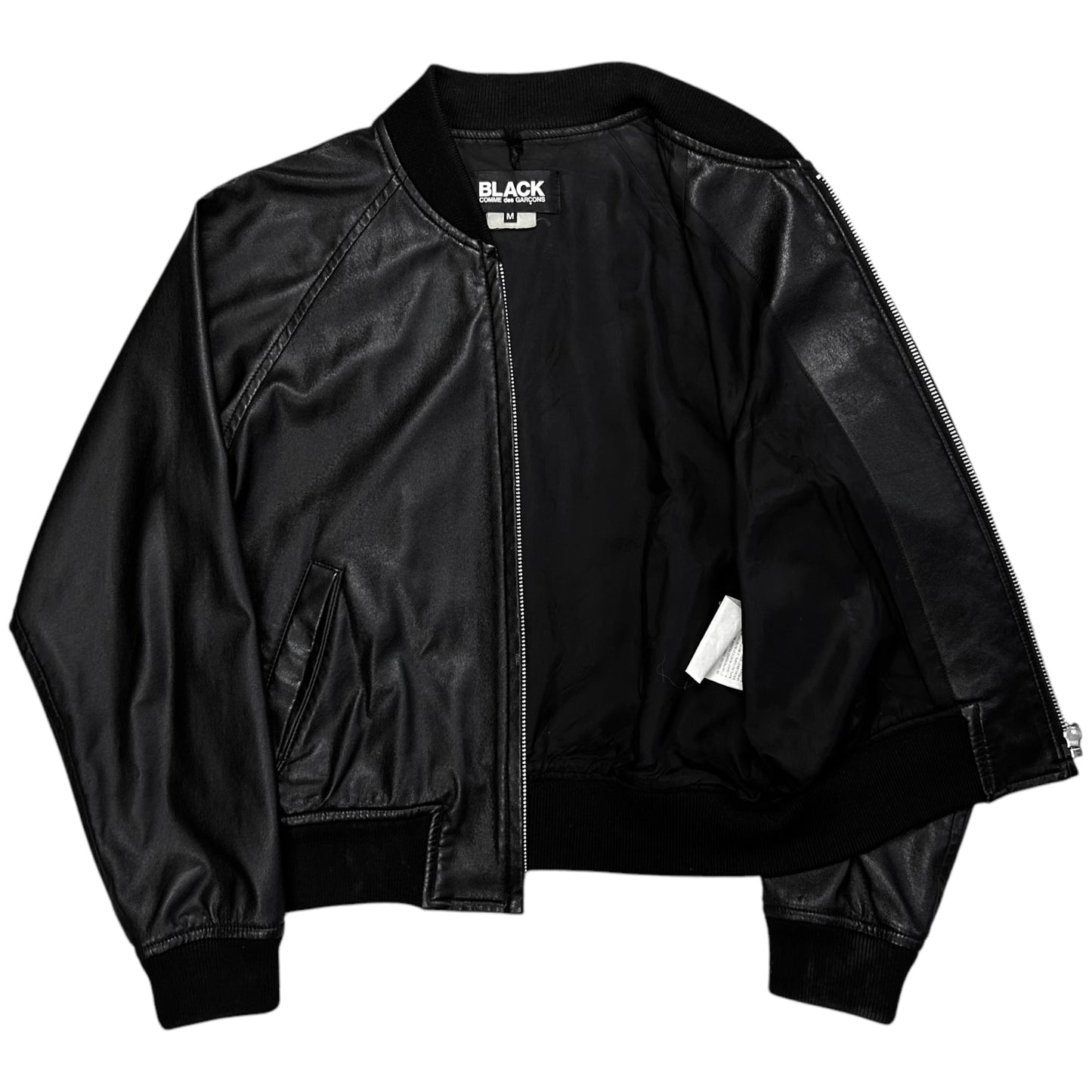 Comme des Garcons BLACK Cropped Synthetic Leather Bomber Jacket - AW11