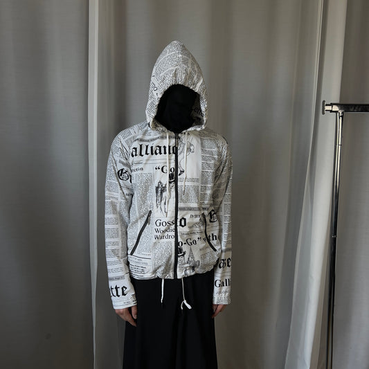 John Galliano Gazette Newspaper Zip Hoodie