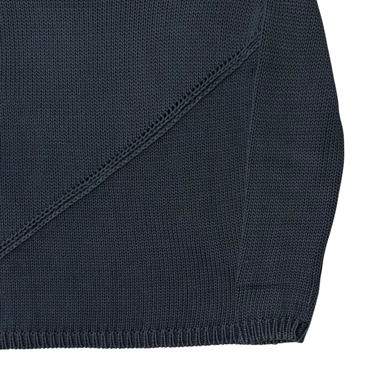 Jil Sander Asymmtric Perforated Stripe V-Neck Knit Sweater - 2000s