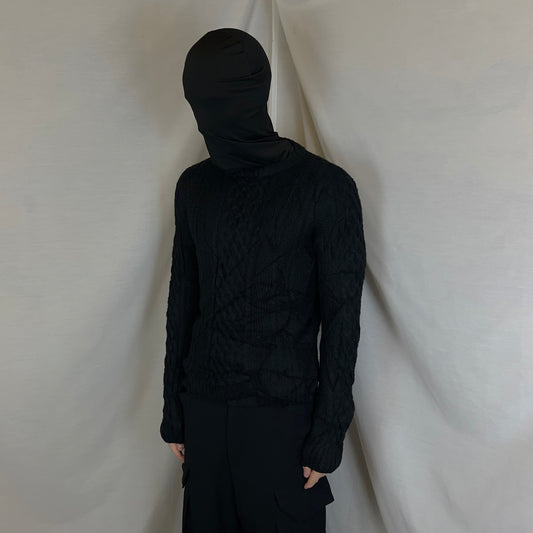 Comme des Garcons Shirt Distorted Web Cable Knit Sweater