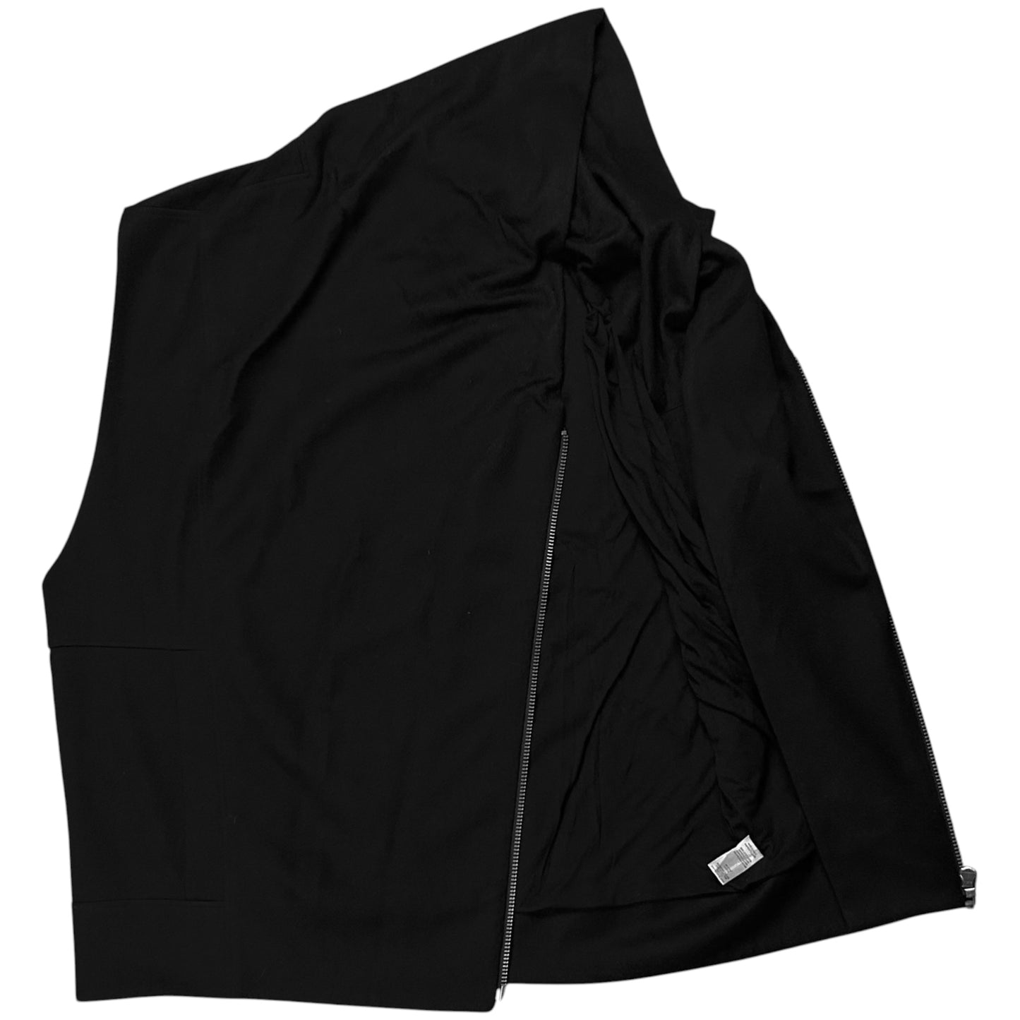 Helmut Lang Asymmetric Zip Drape Collar Wool Vest - AW12