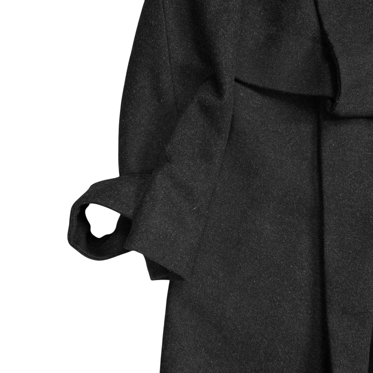 MM6 Maison Martin Margiela Layered Fold Lapel Wool Coat - AW14