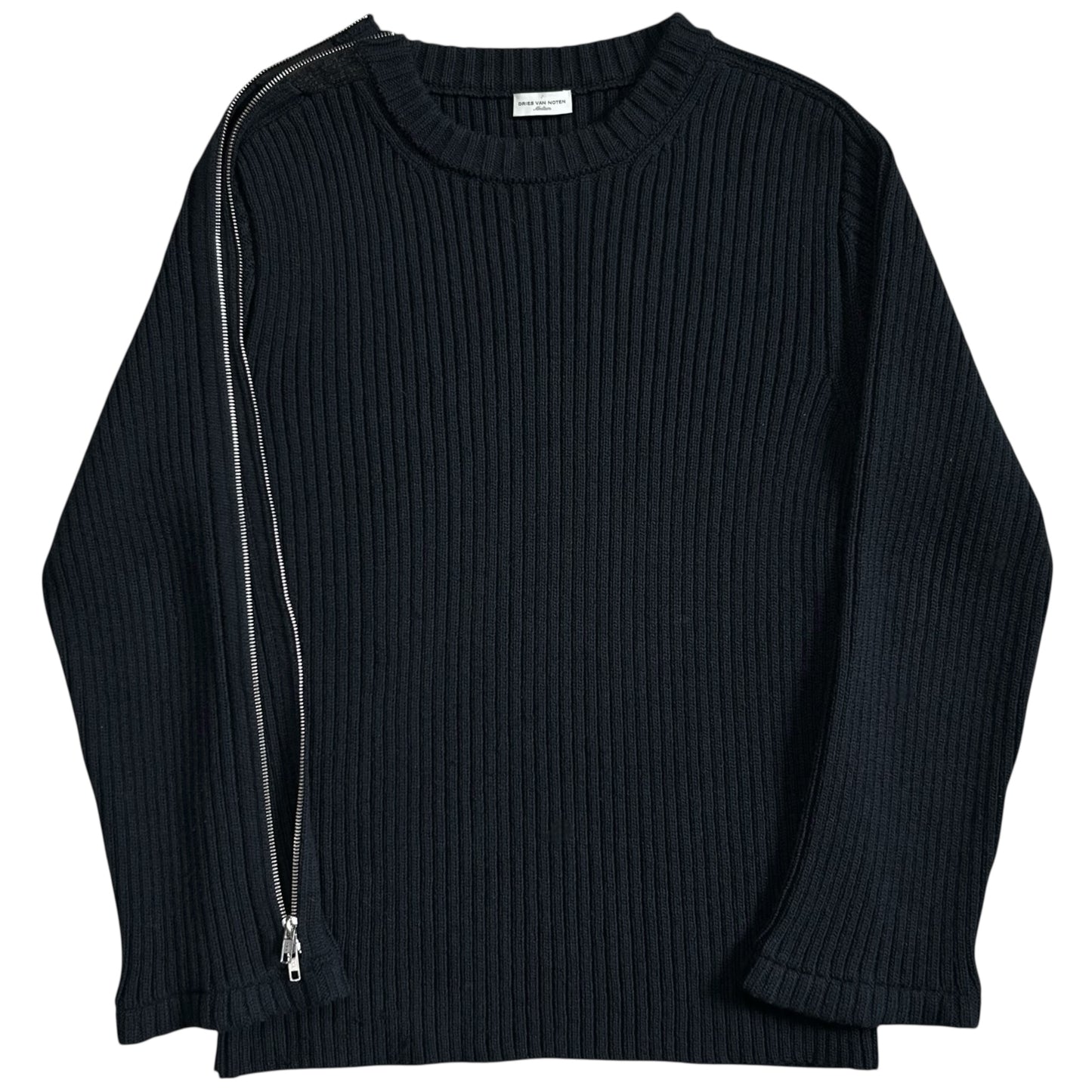 Dries Van Noten Shoulder Zip Military Knit Sweater - AW14