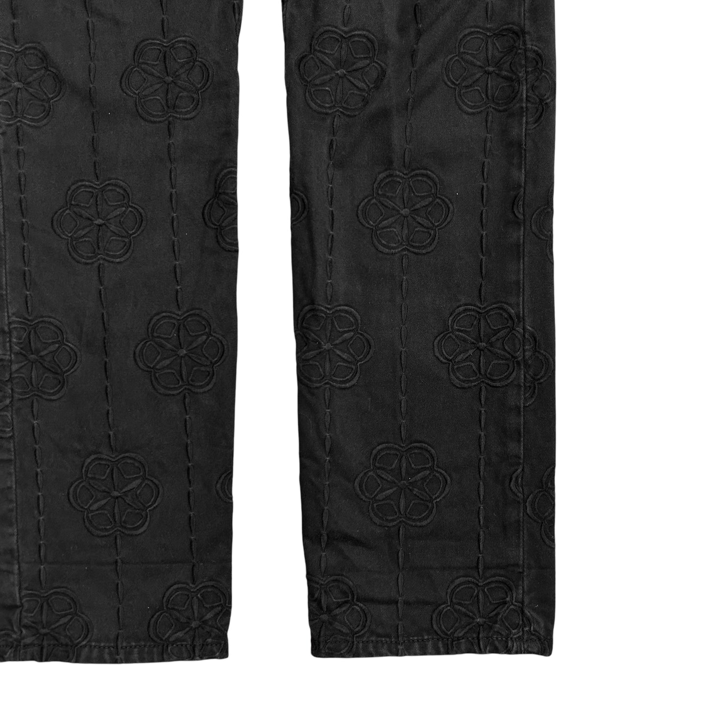 Dries Van Noten Floral Embroidered Rivet Jeans - AW18