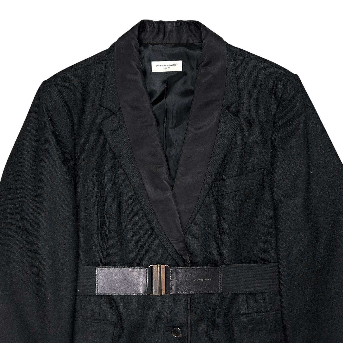 Dries Van Noten Belted Double Lapel Wool Blazer - AW12