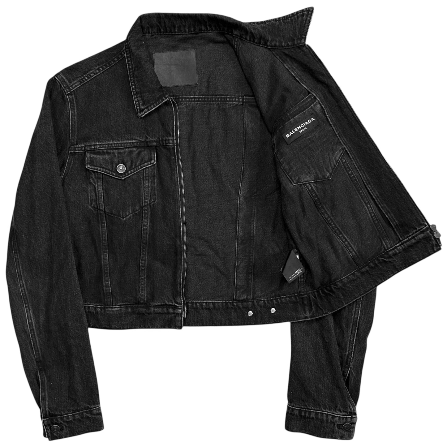 Balenciaga Cropped Zip Denim Jacket - AW16