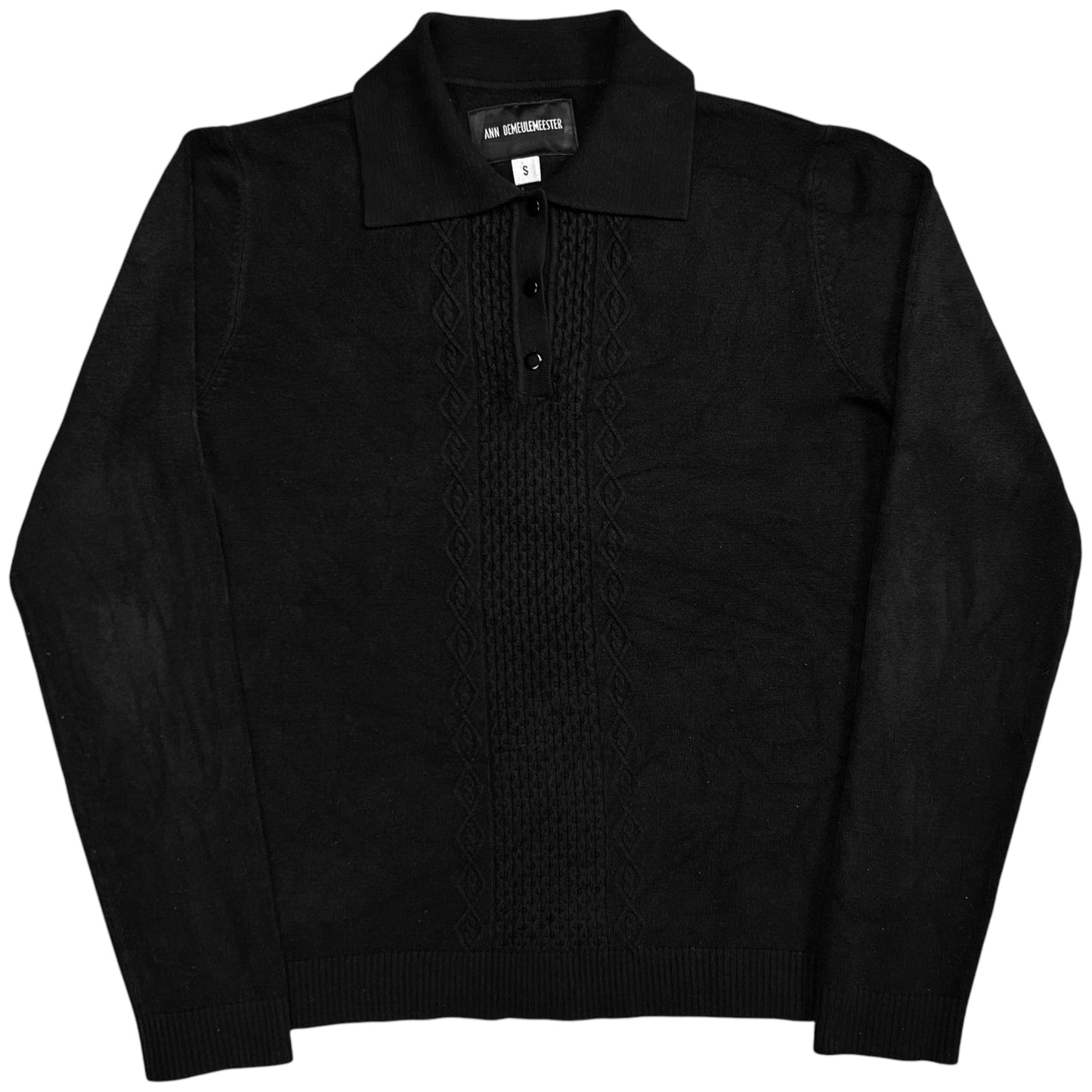 Ann Demeulemeester Cable Knit Polo Sweater