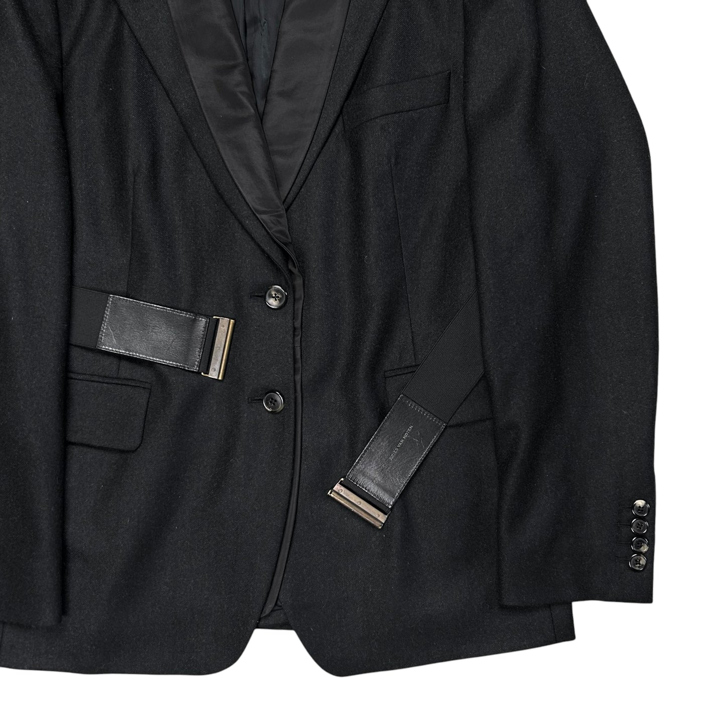 Dries Van Noten Belted Double Lapel Wool Blazer - AW12