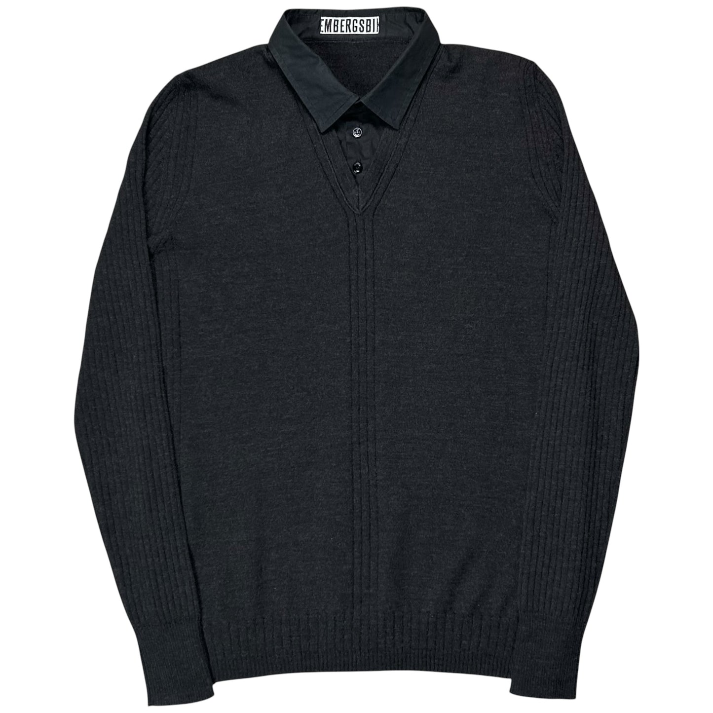 Dirk Bikkembergs Shirt Collared V-Neck Rib Sweater