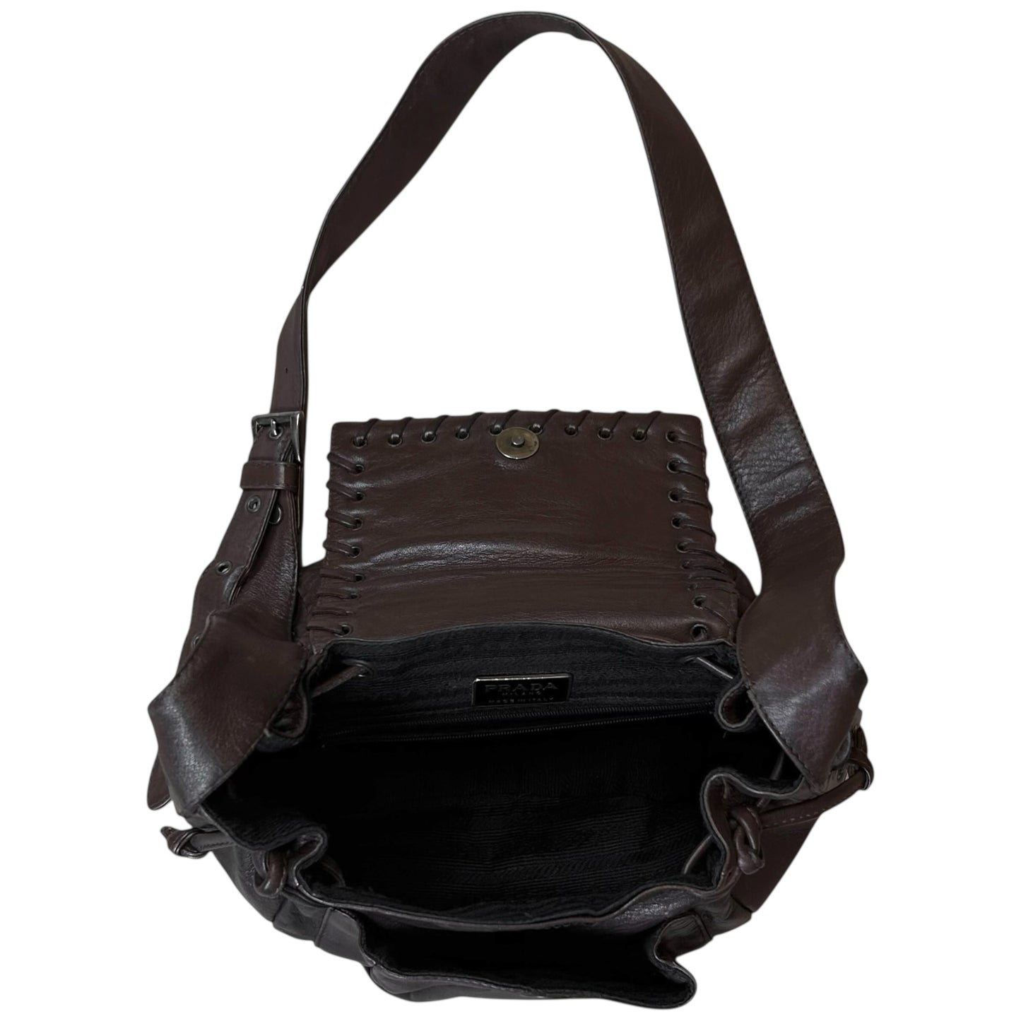 Prada Laced Eyelet Leather Bag