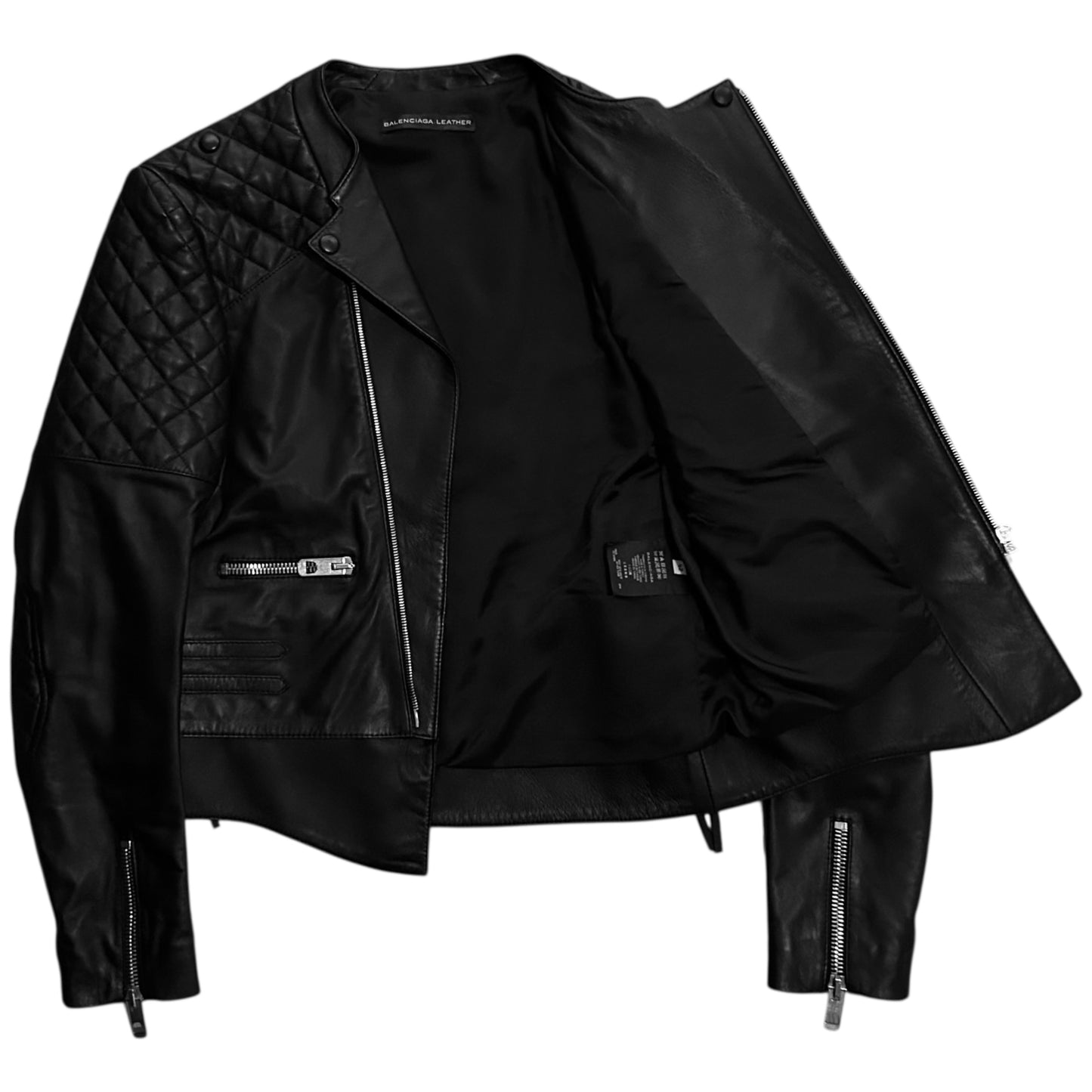Balenciaga Quilted Bondage Lace Leather Jacket - AW12