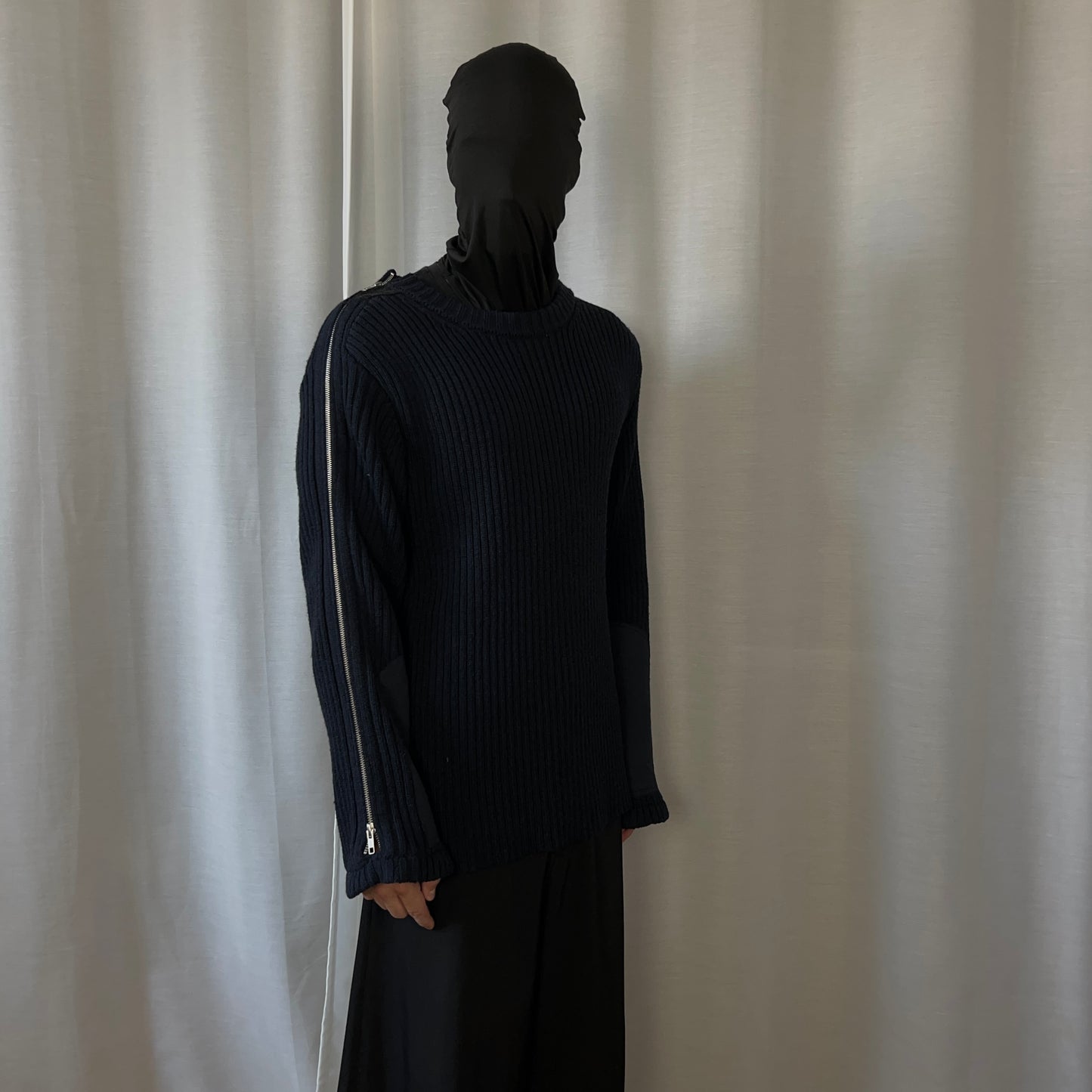 Dries Van Noten Shoulder Zip Military Knit Sweater - AW14