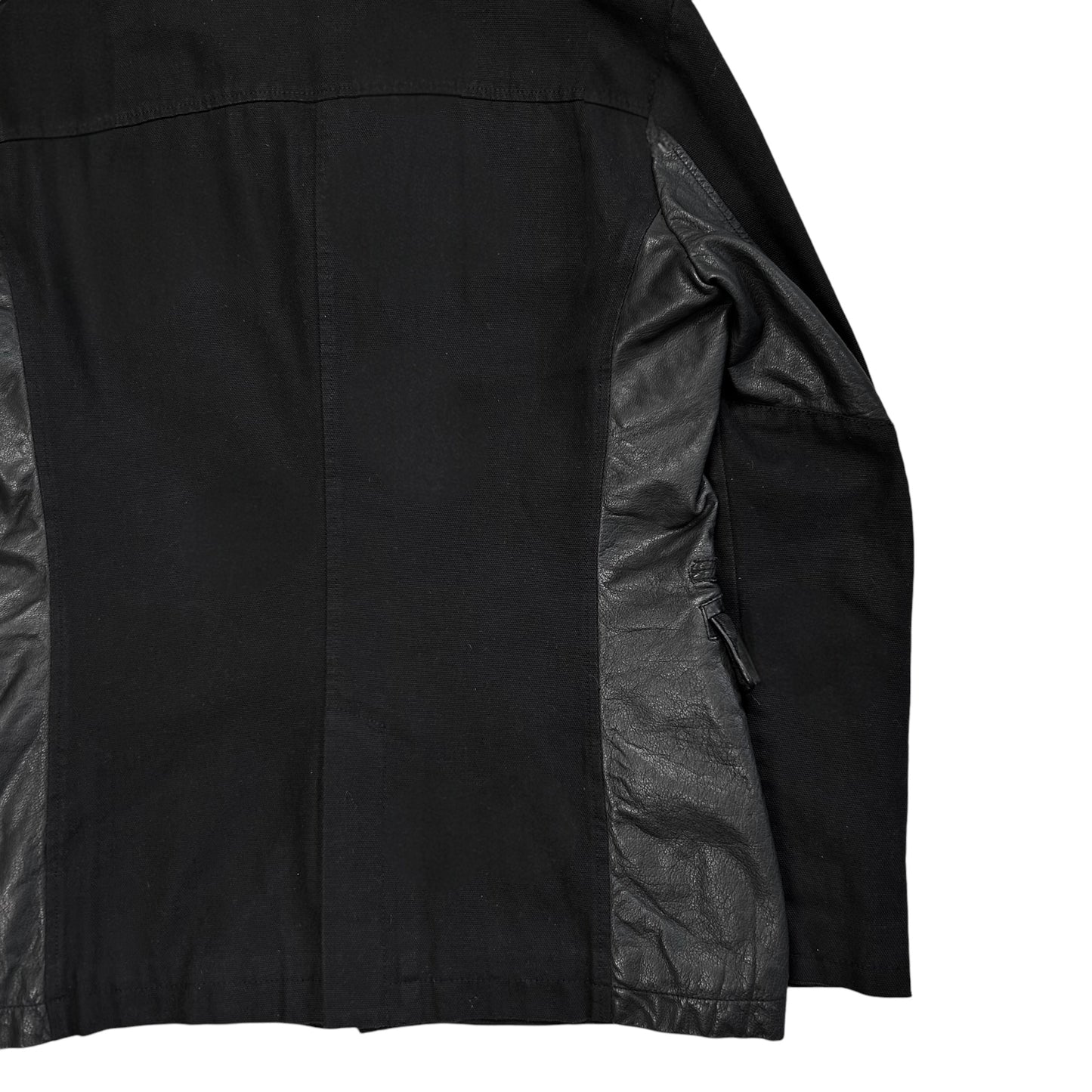 Dirk Bikkembergs Leather Applicated Military Blazer