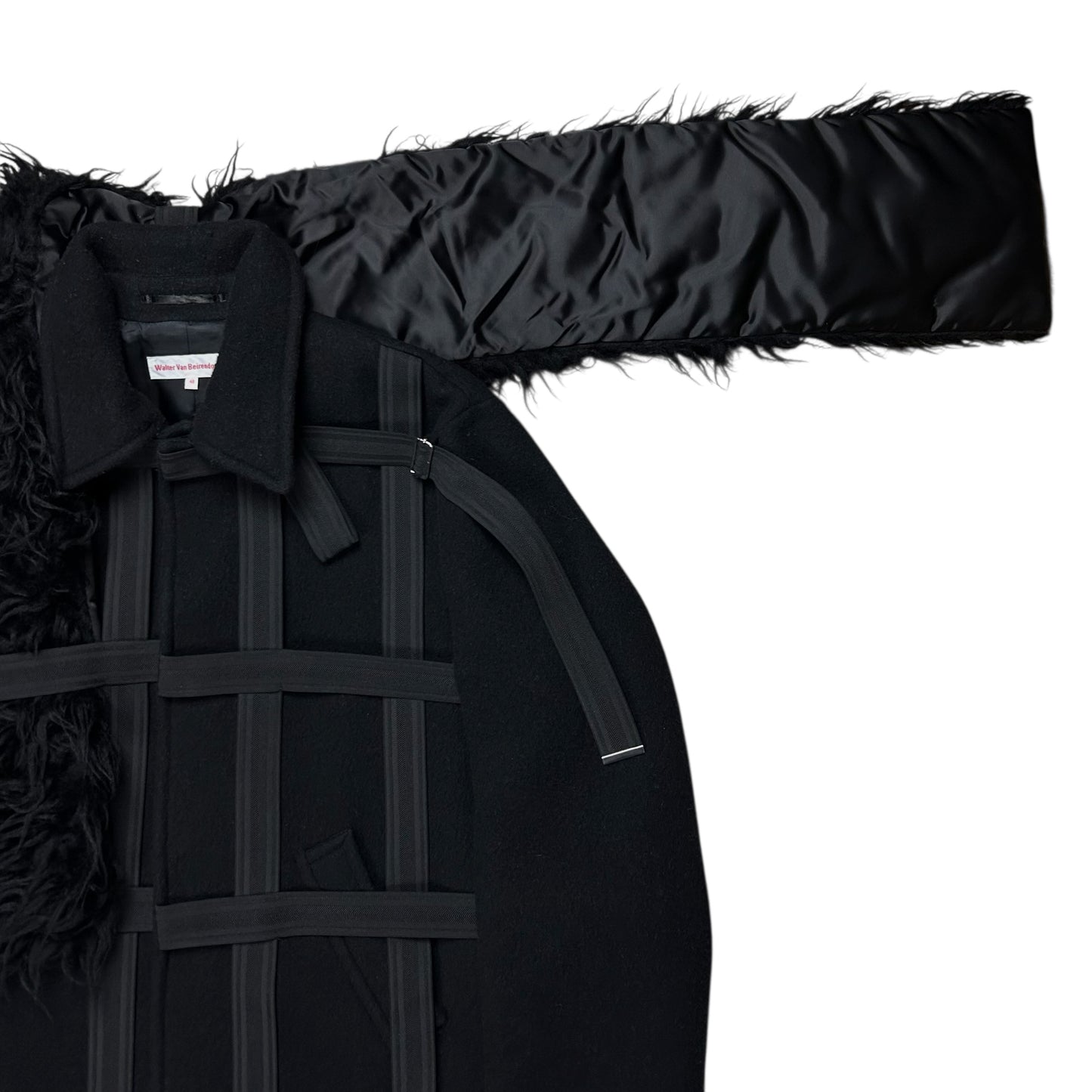 Walter Van Beirendonck Bondage Seatbelt Fur Scarf Jacket - AW19
