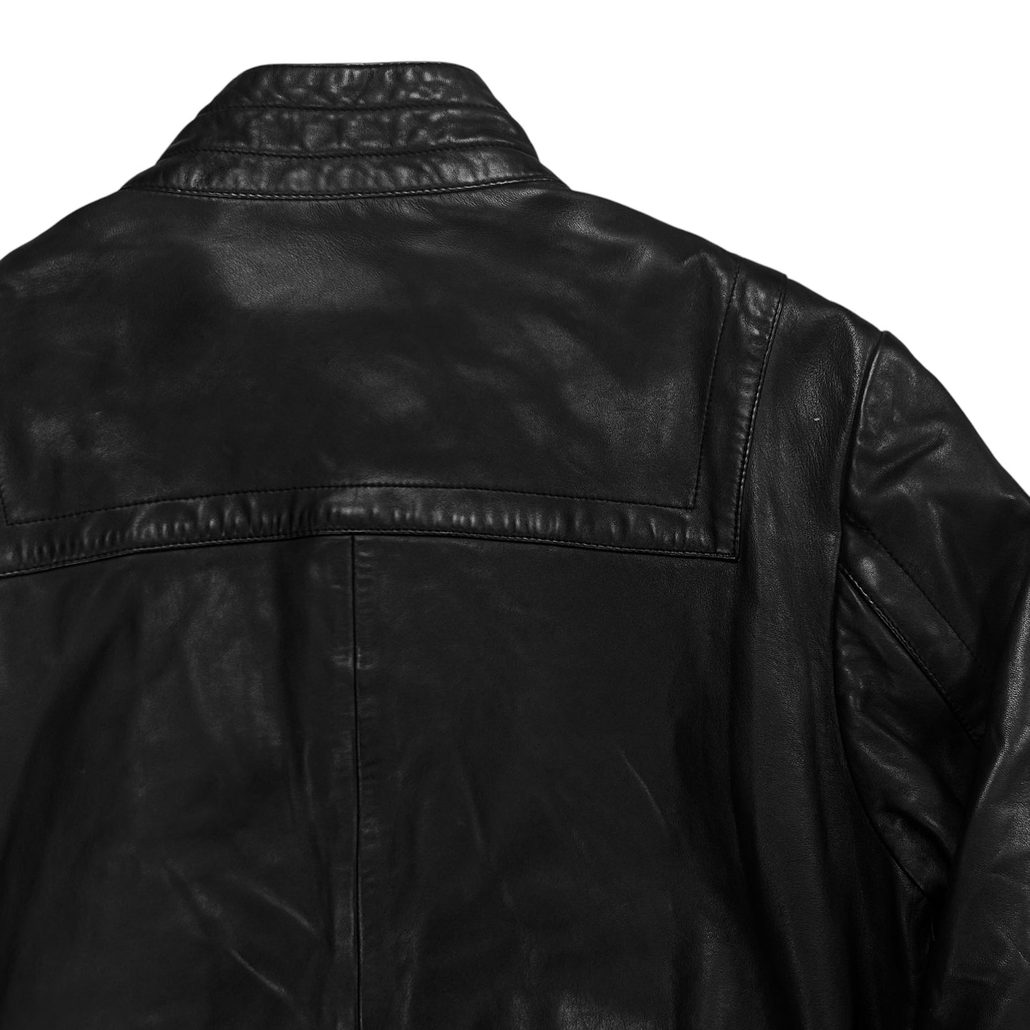 Dirk Bikkembergs Moto Leather Bomber Jacket