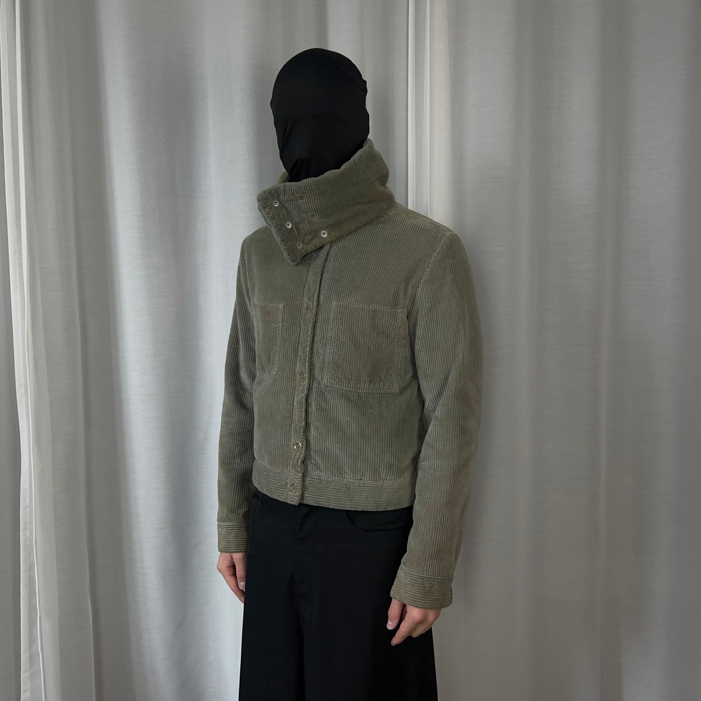 Maison Martin Margiela Detachable Collar Scarf Corduroy Bomber Jacket - AW01