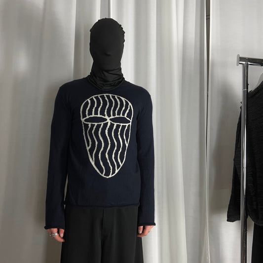 Comme des Garcons Shirt Face Mask Intarsia Wool Sweater - SS19