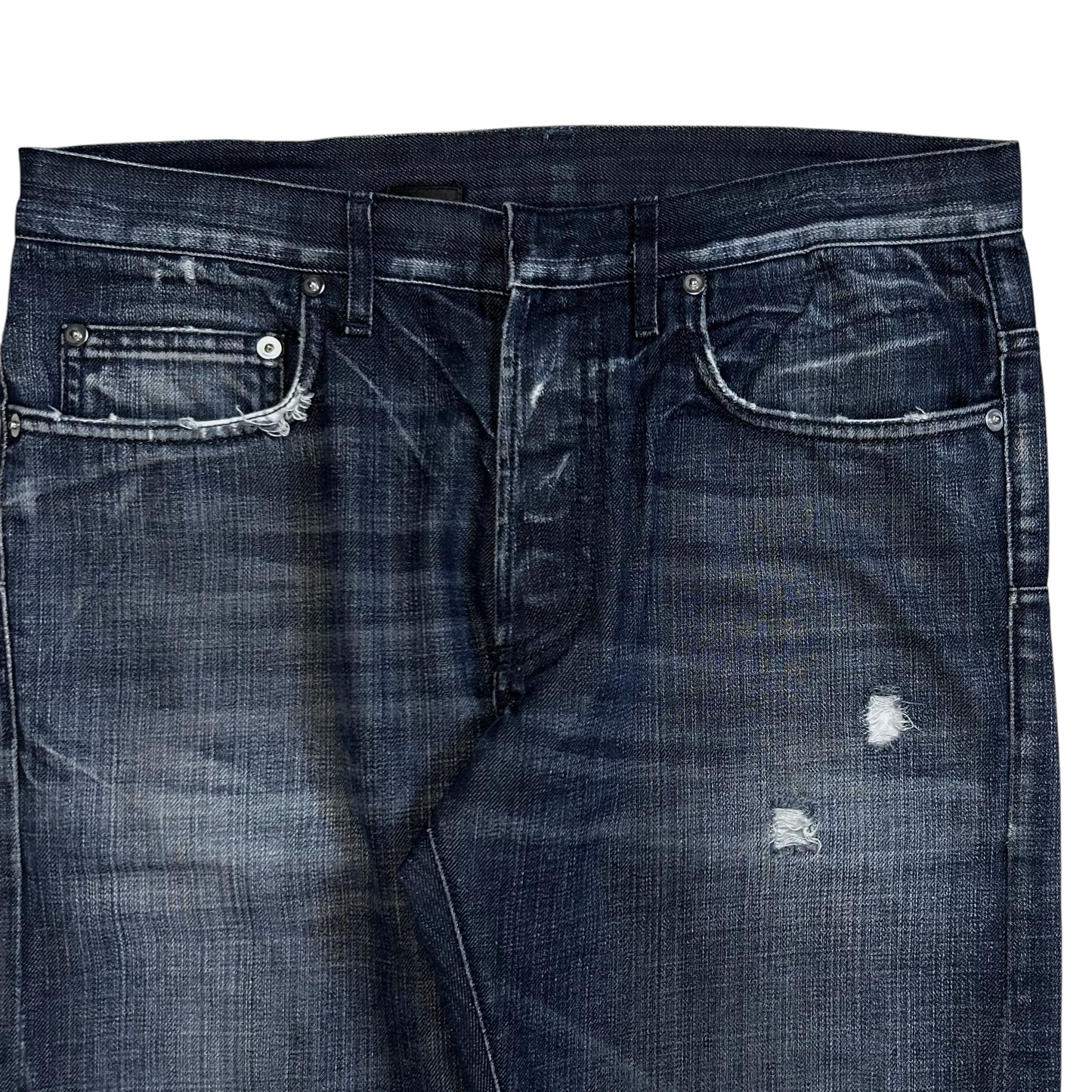 Dior Homme Distressed Indigo Slim Jeans - AW05