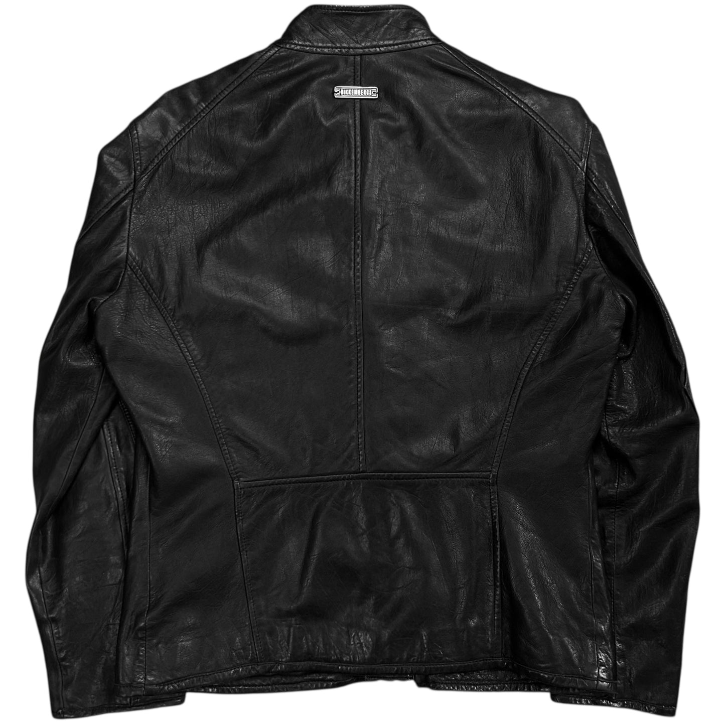Dirk Bikkembergs Skewed Multi Zip Leather Racer Jacket