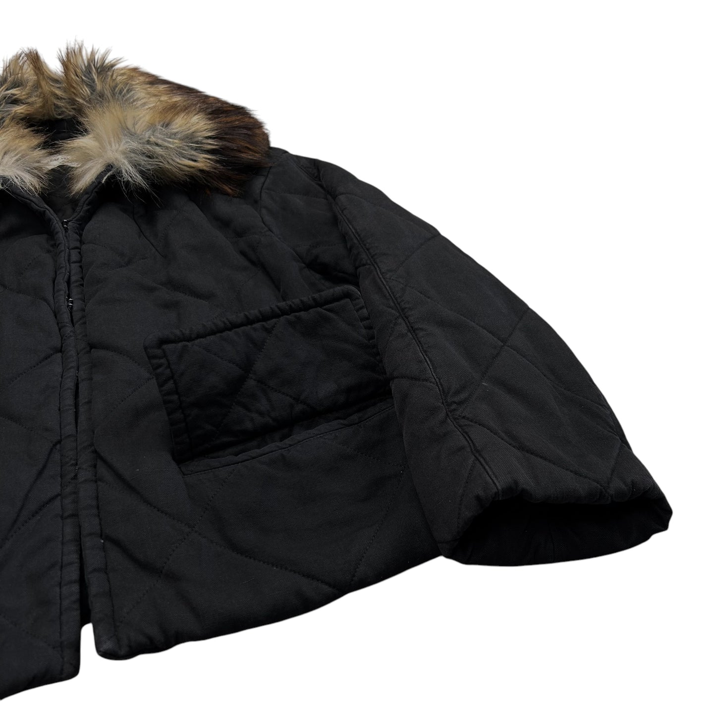 Dries Van Noten Quilted Fur Collar Bomber Jacket - AW11