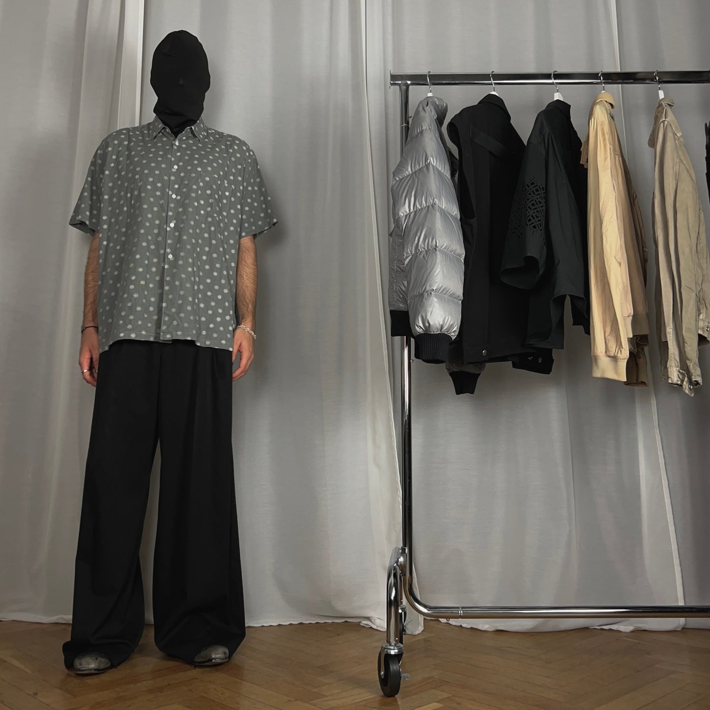 Comme des Garçons Shirt Snowflake Embroidery Bowling Shirt