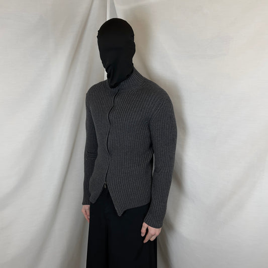 Prada Ribbed Zip Knit Sweater