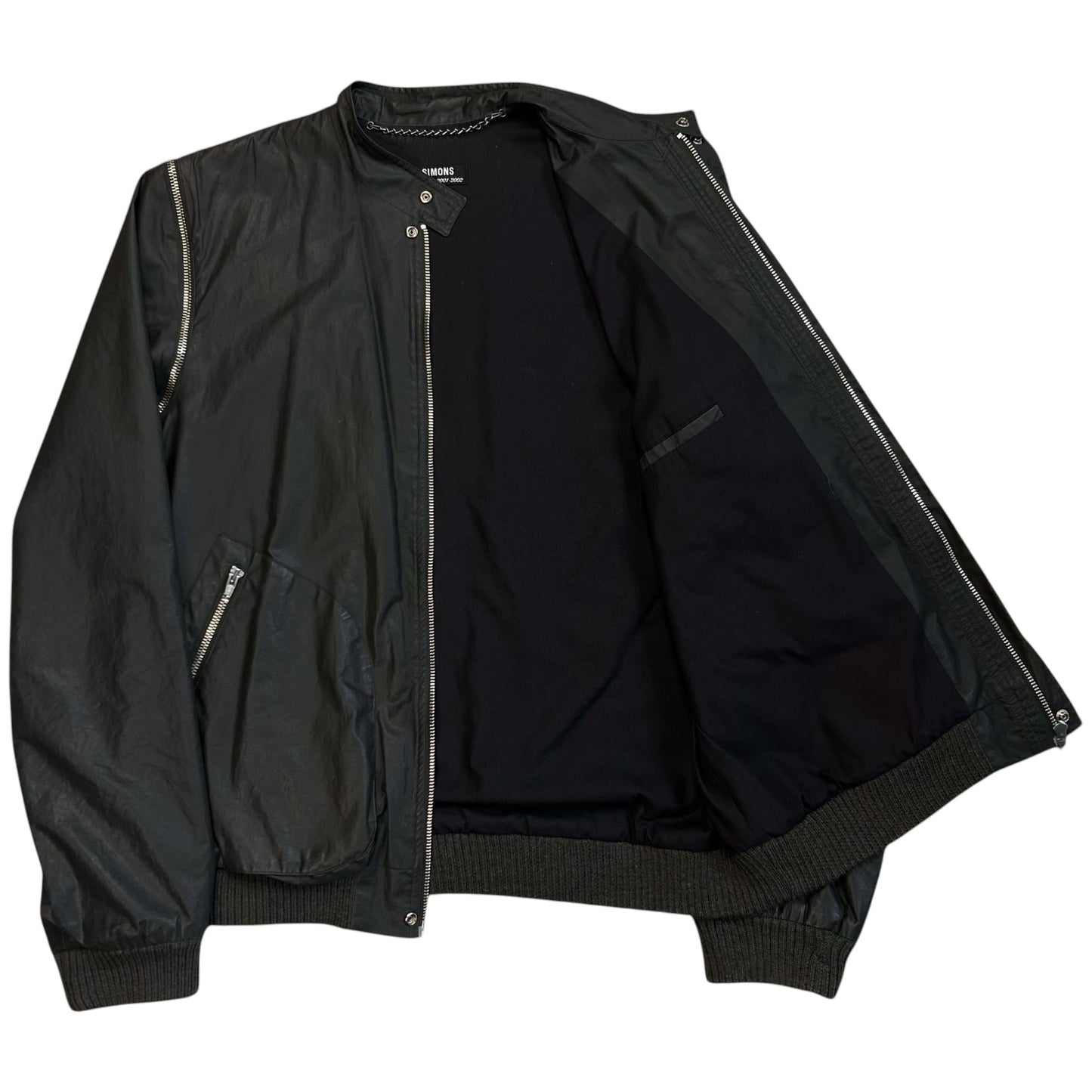Raf Simons Riot Waxed Detachable Zip Bomber Jacket - AW01