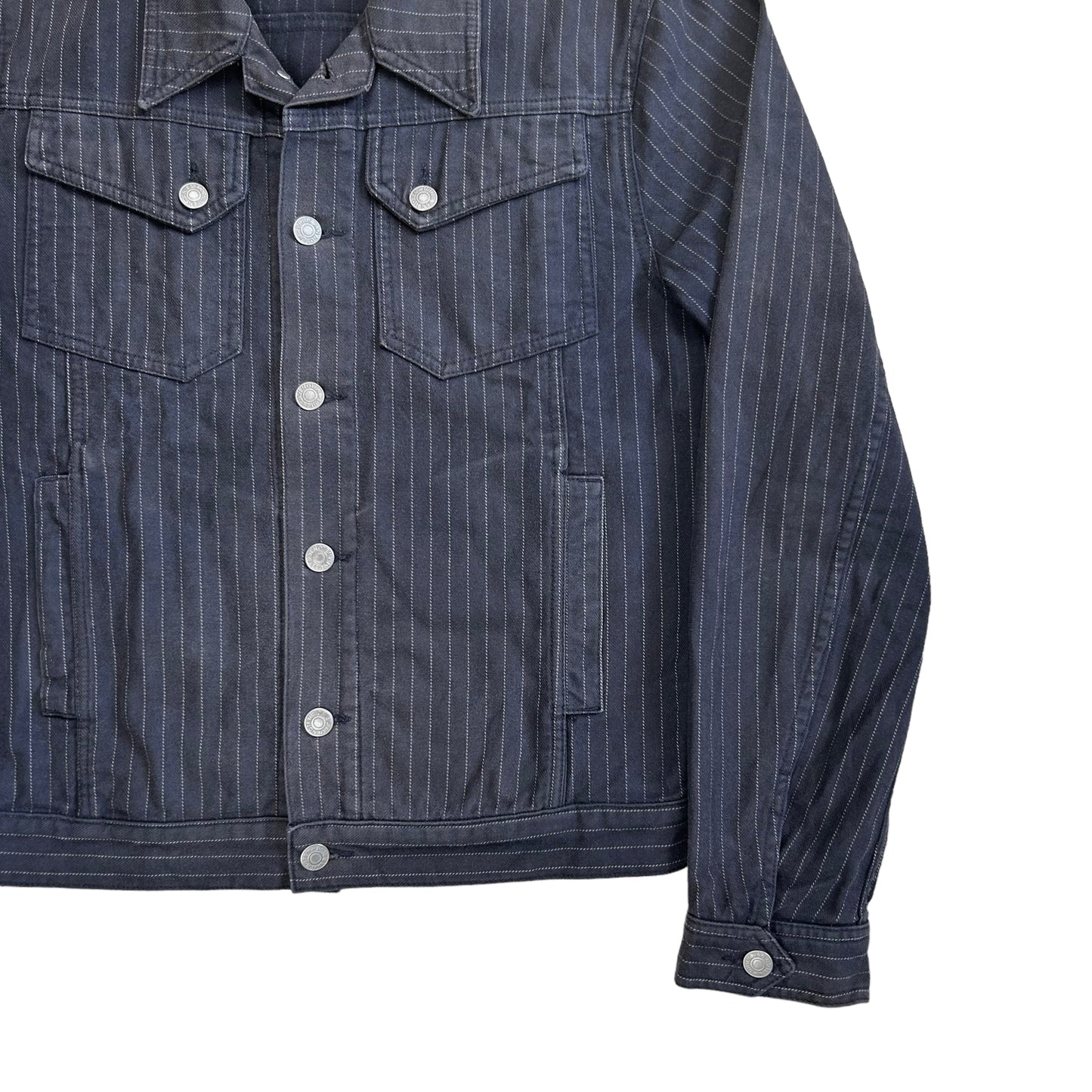 Dries Van Noten Pinstripe Trucker Jacket