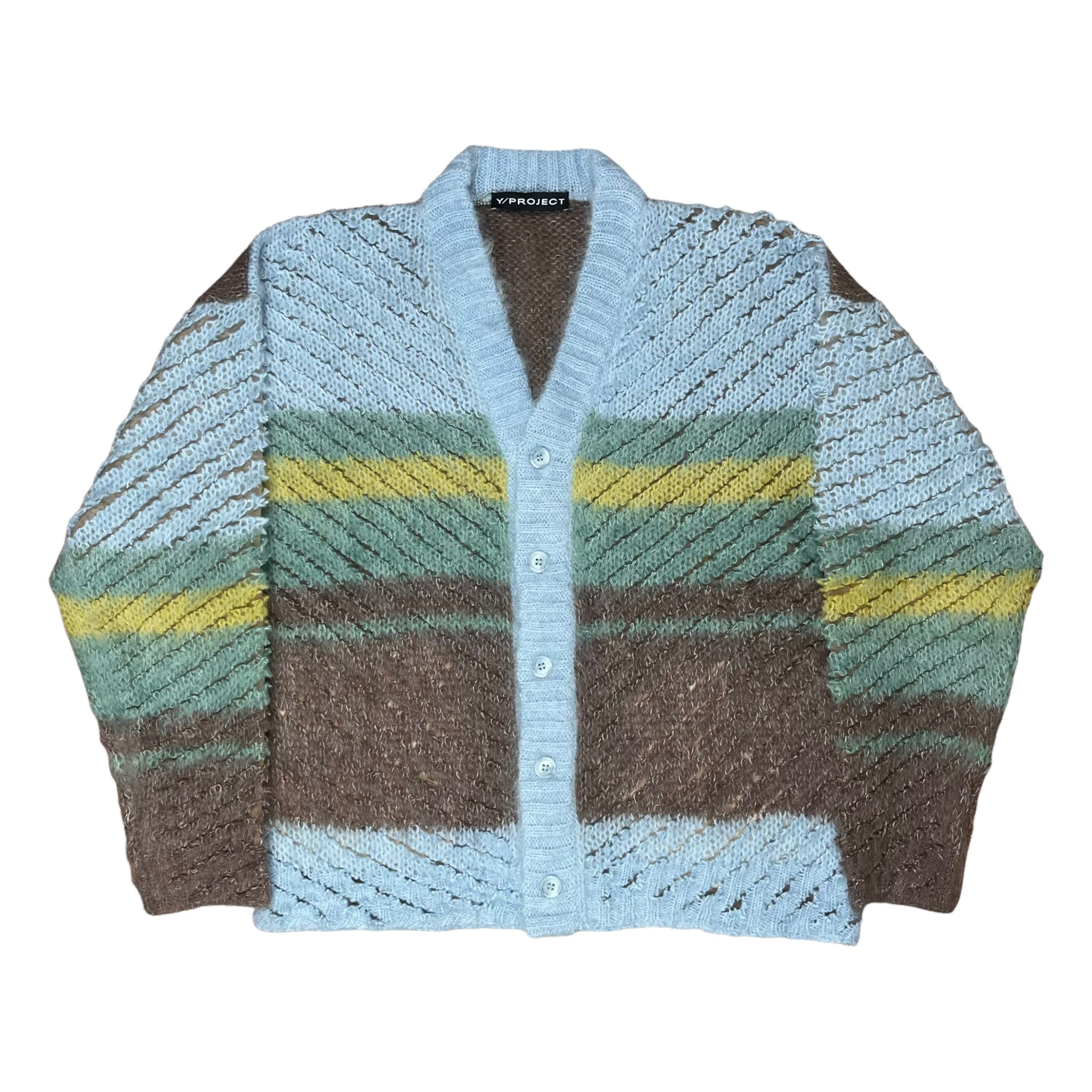 Y/Project Striped Mohair Knit Cardigan - AW20 – Vertical Rags
