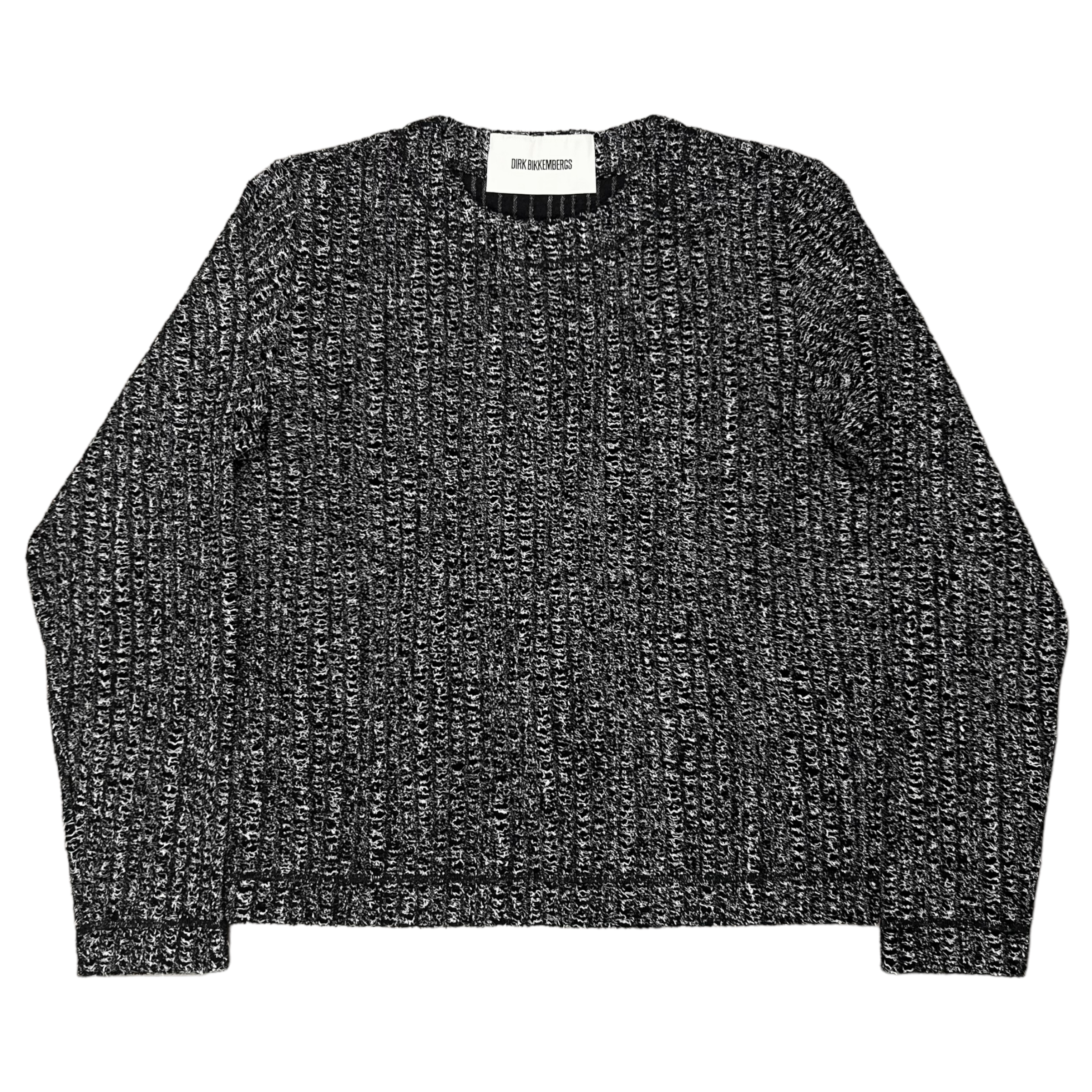 Dirk Bikkembergs Cropped Boucl Wool Sweater Black AW17