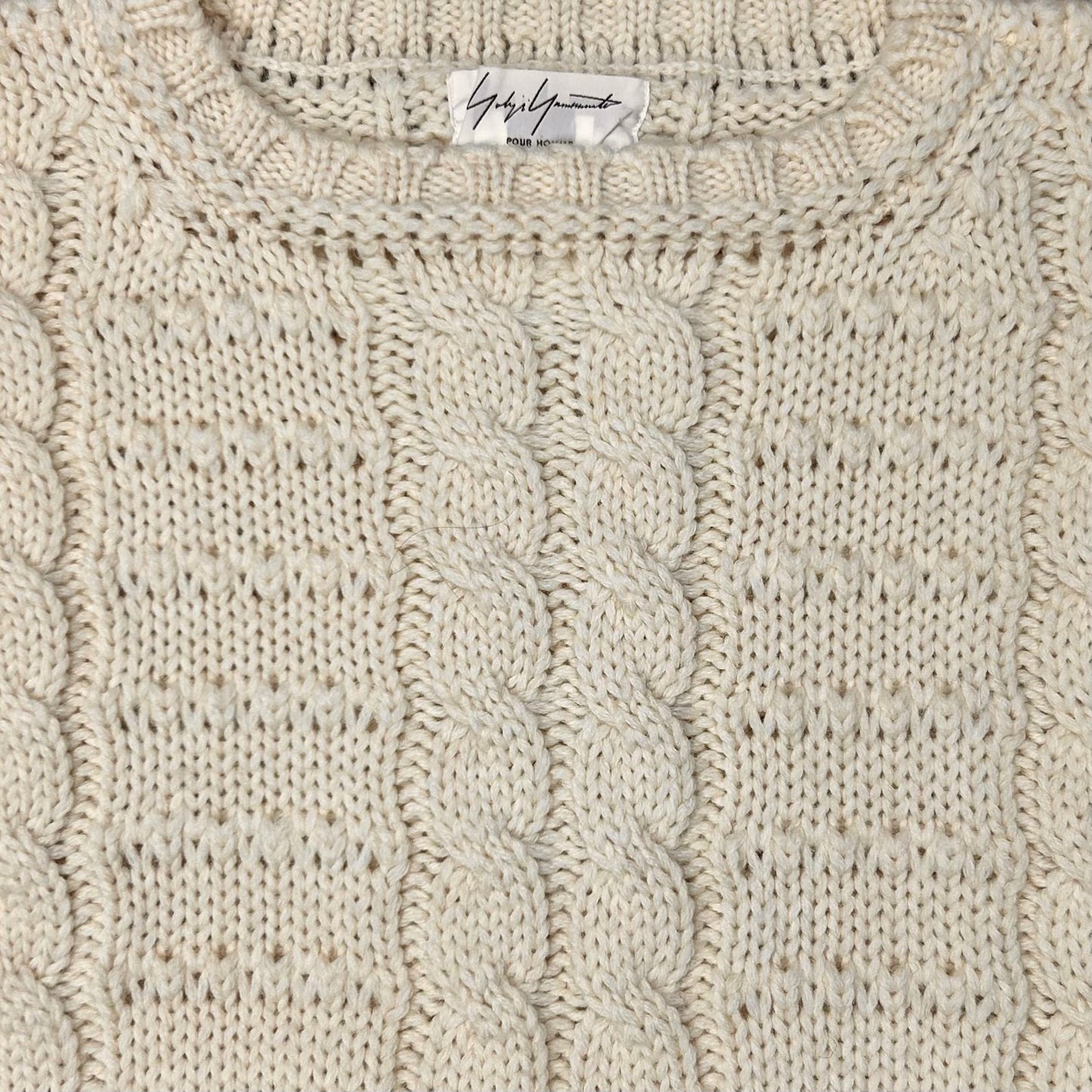 Yohji Yamamoto Pour Homme Hybrid Cable Knit Sweater - AW93