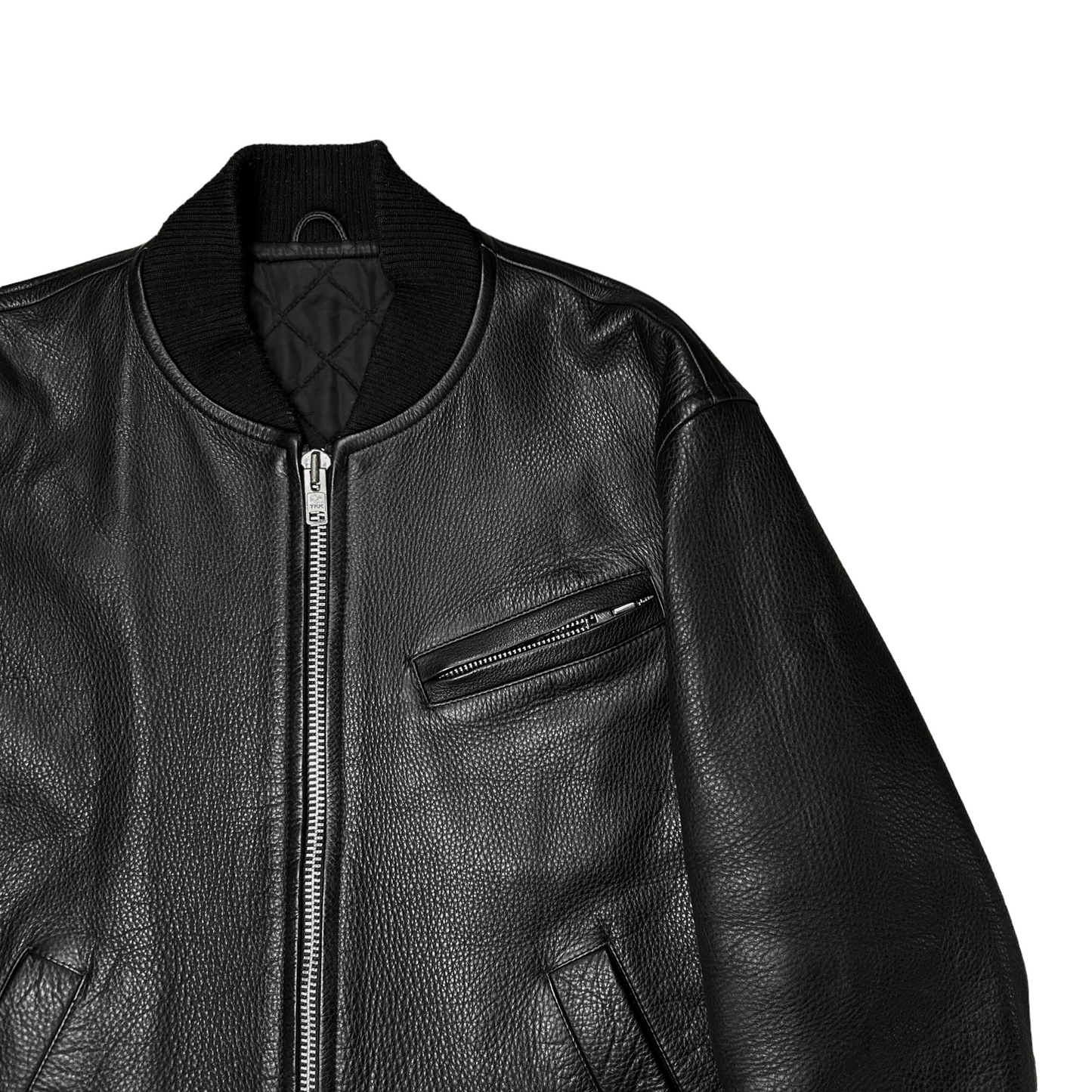 Comme des Garcons Homme Cropped Leather Zip Bomber Jacket - AD1990