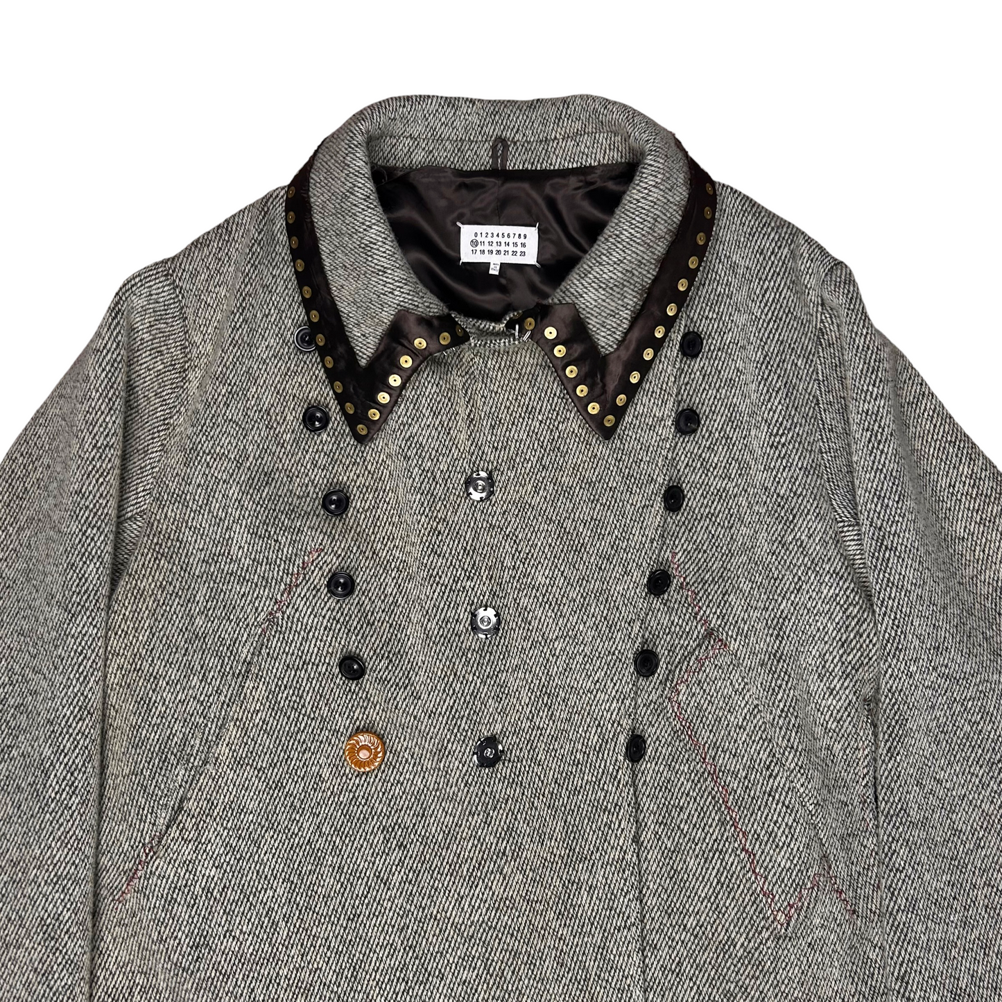 Maison Margiela Studded Double Breasted Wool Coat - AW20