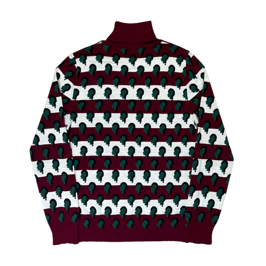 Raf Simons Jacquard Head Turtleneck Sweater - AW13
