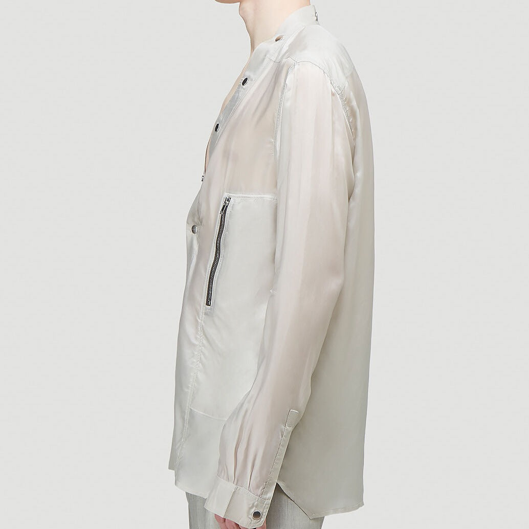 Rick Owens Cupro Larry Shirt Oyster - SS21