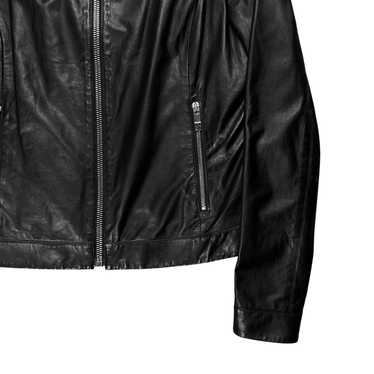 Dirk Bikkembergs Shoulder Qulted Moto Leather Jacket - AW09