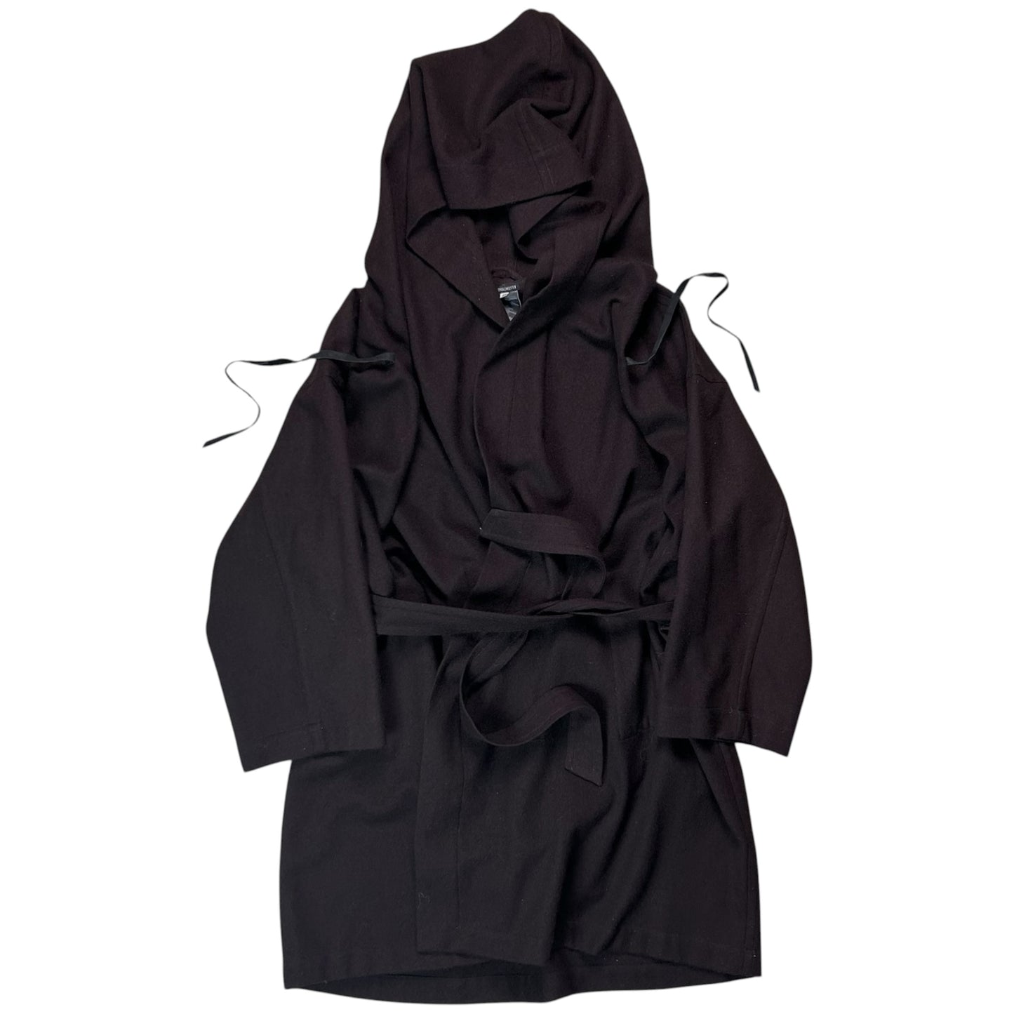 Ann Demeulemeester Belted Leather String Wool Coat - AW02