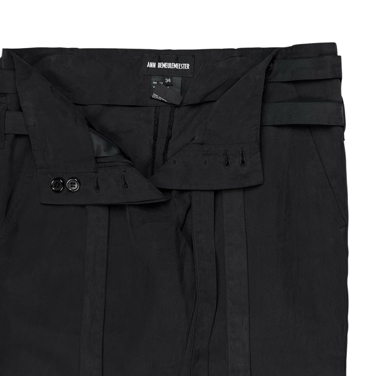 Ann Demeulemeester Dual Bondage Strap Cropped Silk Trousers - SS03