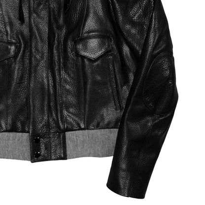 Balenciaga Military Strap Leather Bomber Jacket - AW04