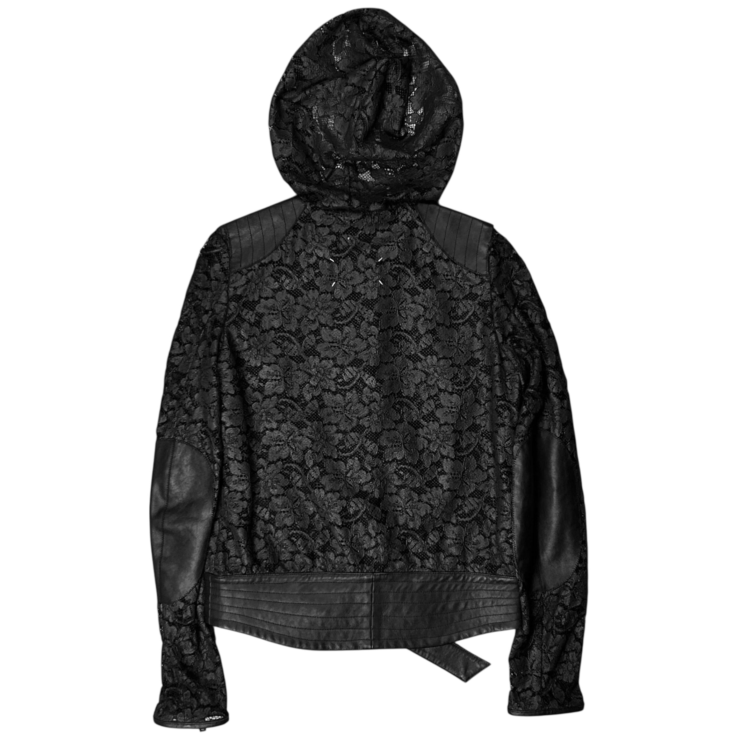 Maison Margiela Hooded Lace Zip Leather Jacket - SS16 – Vertical Rags