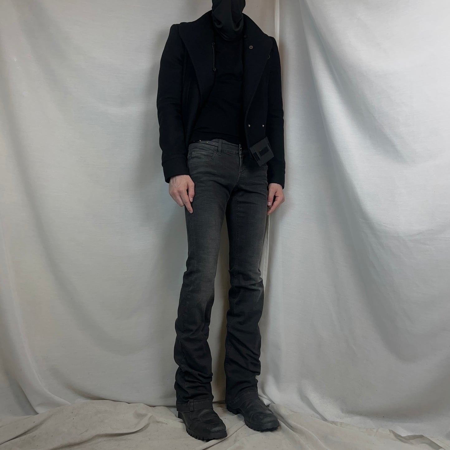 Gucci by Frida Giannini Flared Stud Leather Stap Jeans - AW13