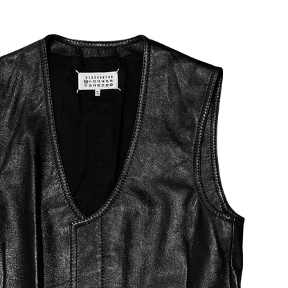 Maison Margiela Cropped Scoop Leather Vest - SS16