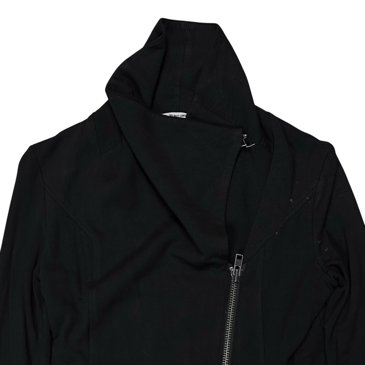 Helmut Lang Asymmetric Drape Collar Rayon Jacket - SS14