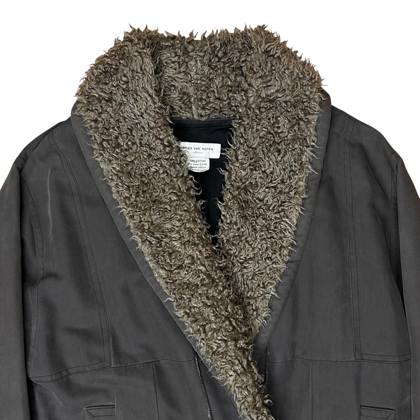 Dries Van Noten Sherpa Collar Coat - AW02
